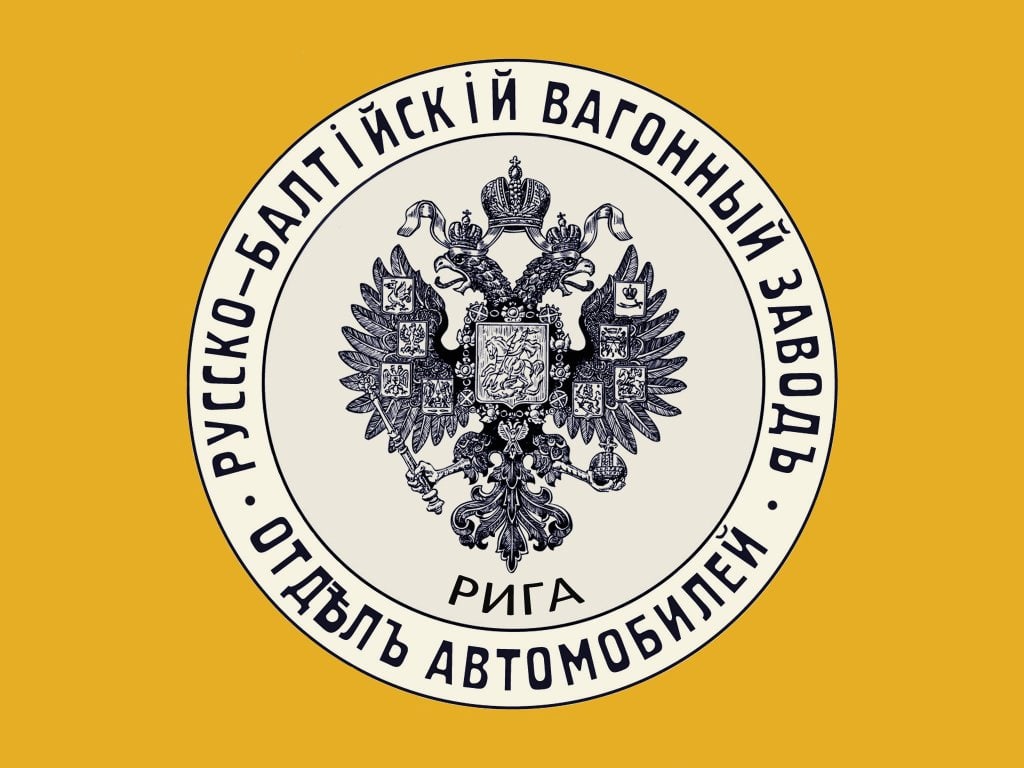 The emblem of the automobile department of the Russo-Baltic Wagon Works, Riga, with the double-headed eagle