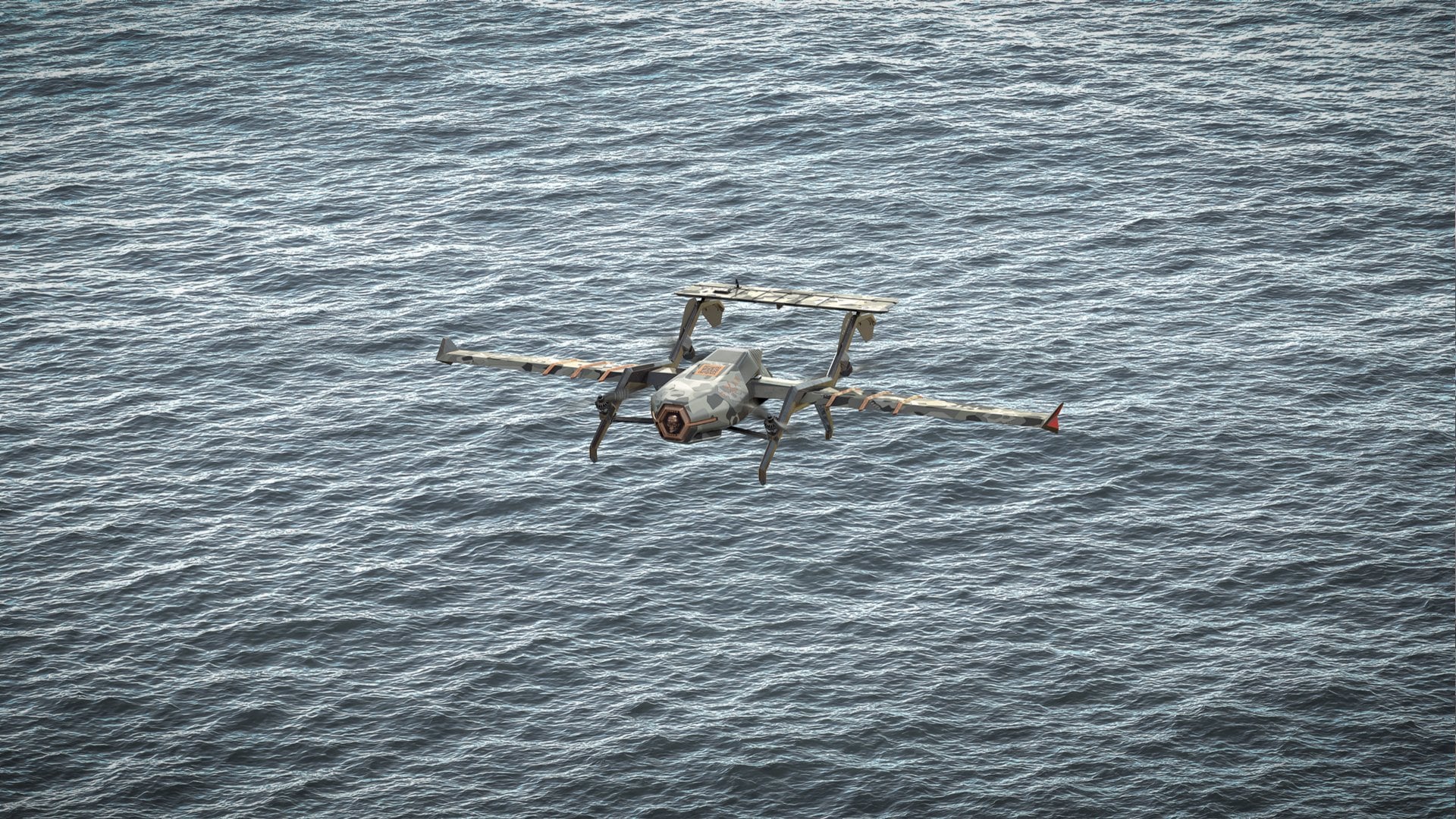 DARTZ PromDrone Black Bee skimming over open water