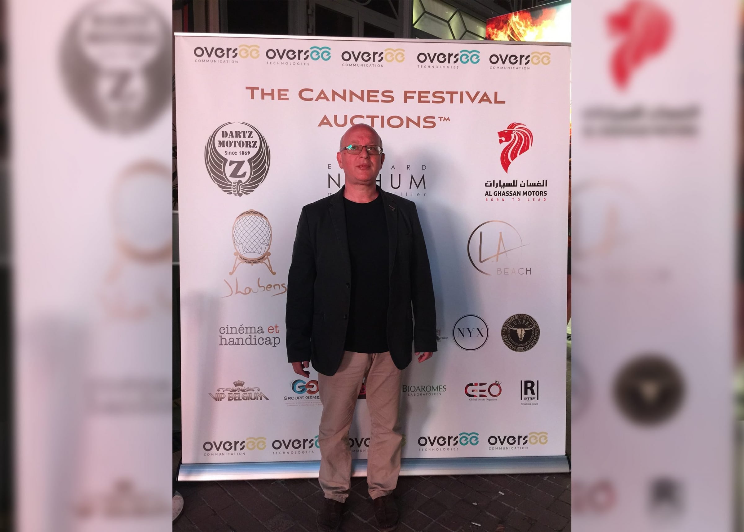 Guest on the press wall at the Cannes Film Festival Auction 2015, Hôtel Barrière Le Majestic