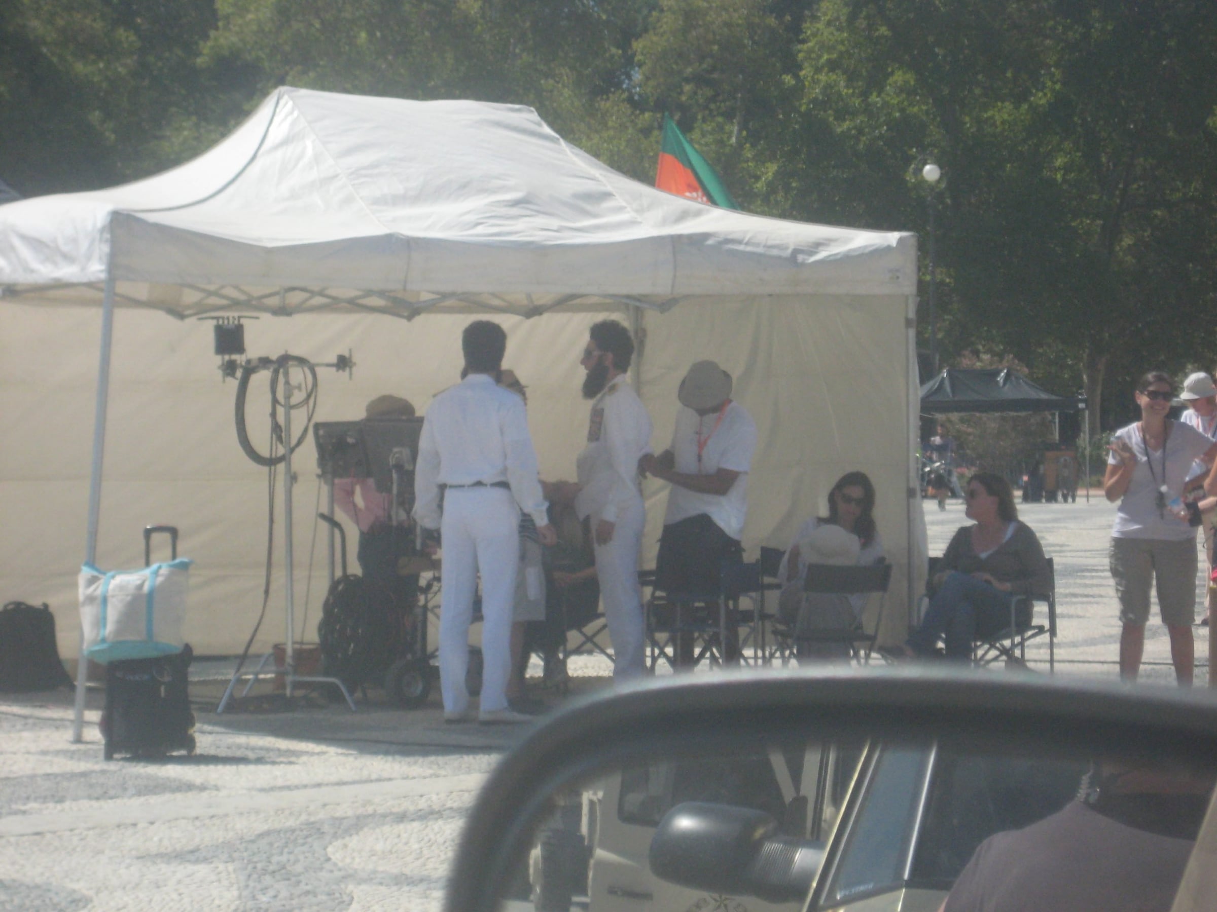Film crew tent on The Dictator set in Seville