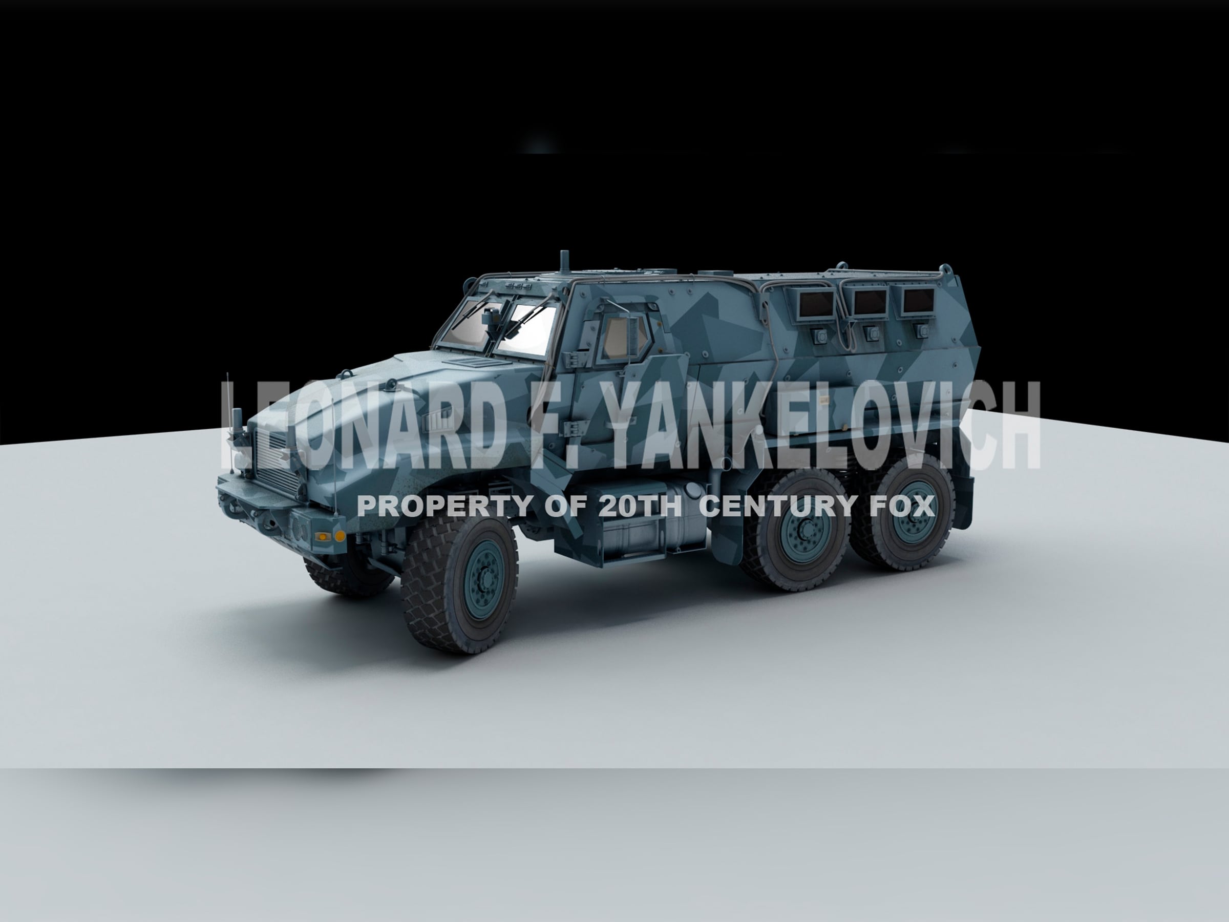 3D model of the MRAP stunt truck by Leonard F. Yankelovich for 20th Century Fox