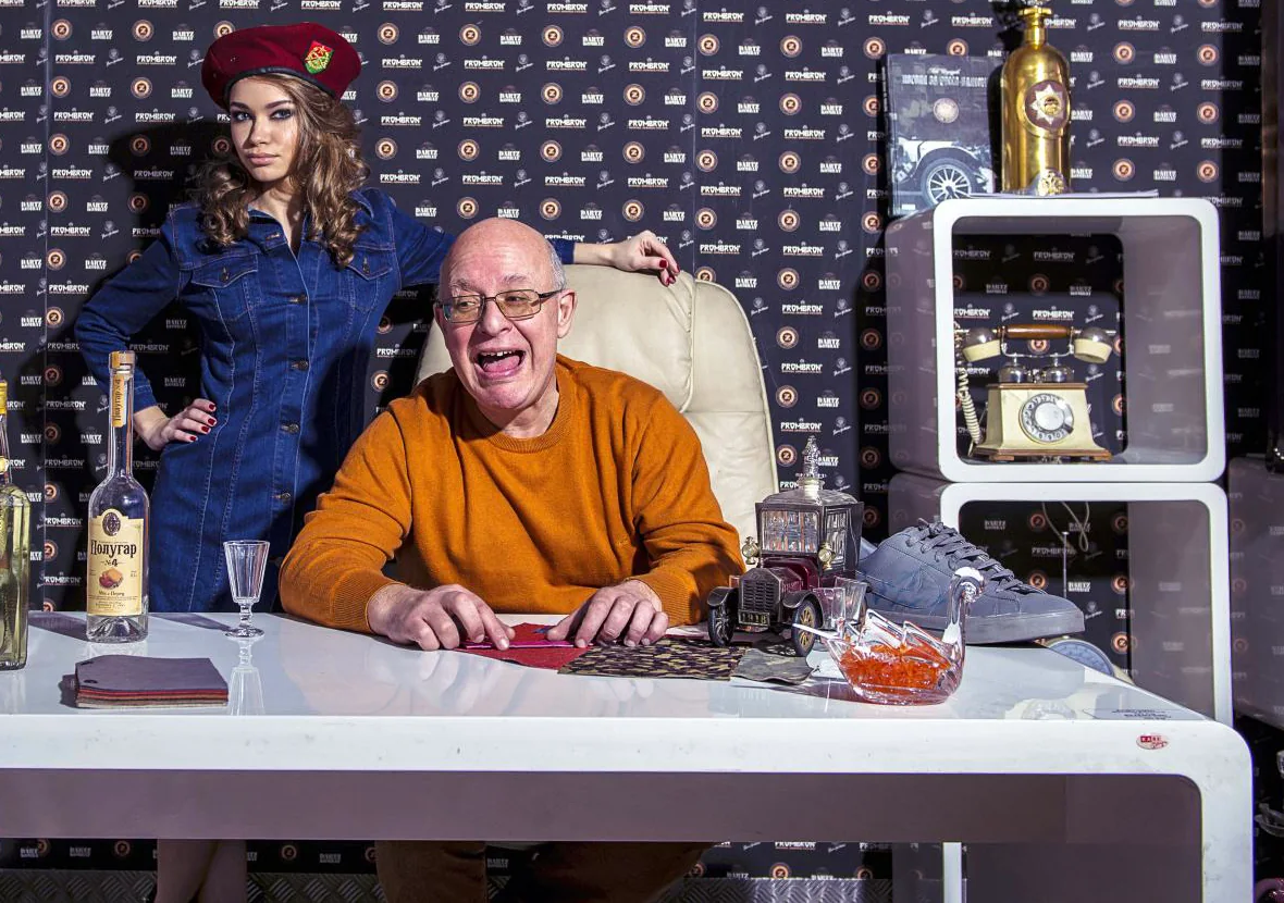 Leonard F. Yankelovich, The Supreme Leader of DARTZ, at his desk in the DARTZ headquarters in Riga